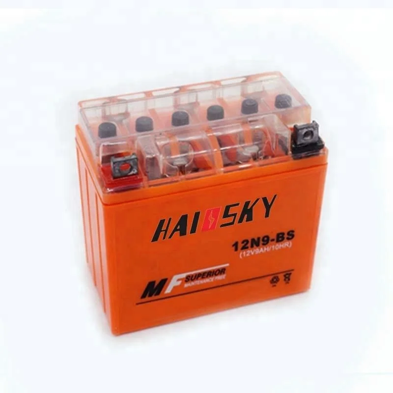 Haissky 12N9-BS small battery powered 12v 9ah wet charged mf battery for motorcycle honda cbr 250r