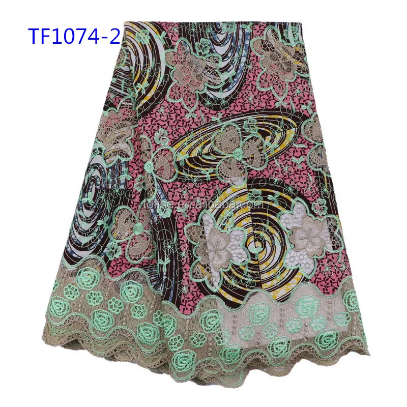 Восковые кружевные ткани Африканское восковое кружево 100% хлопок воск Анкары Голландии для женской
