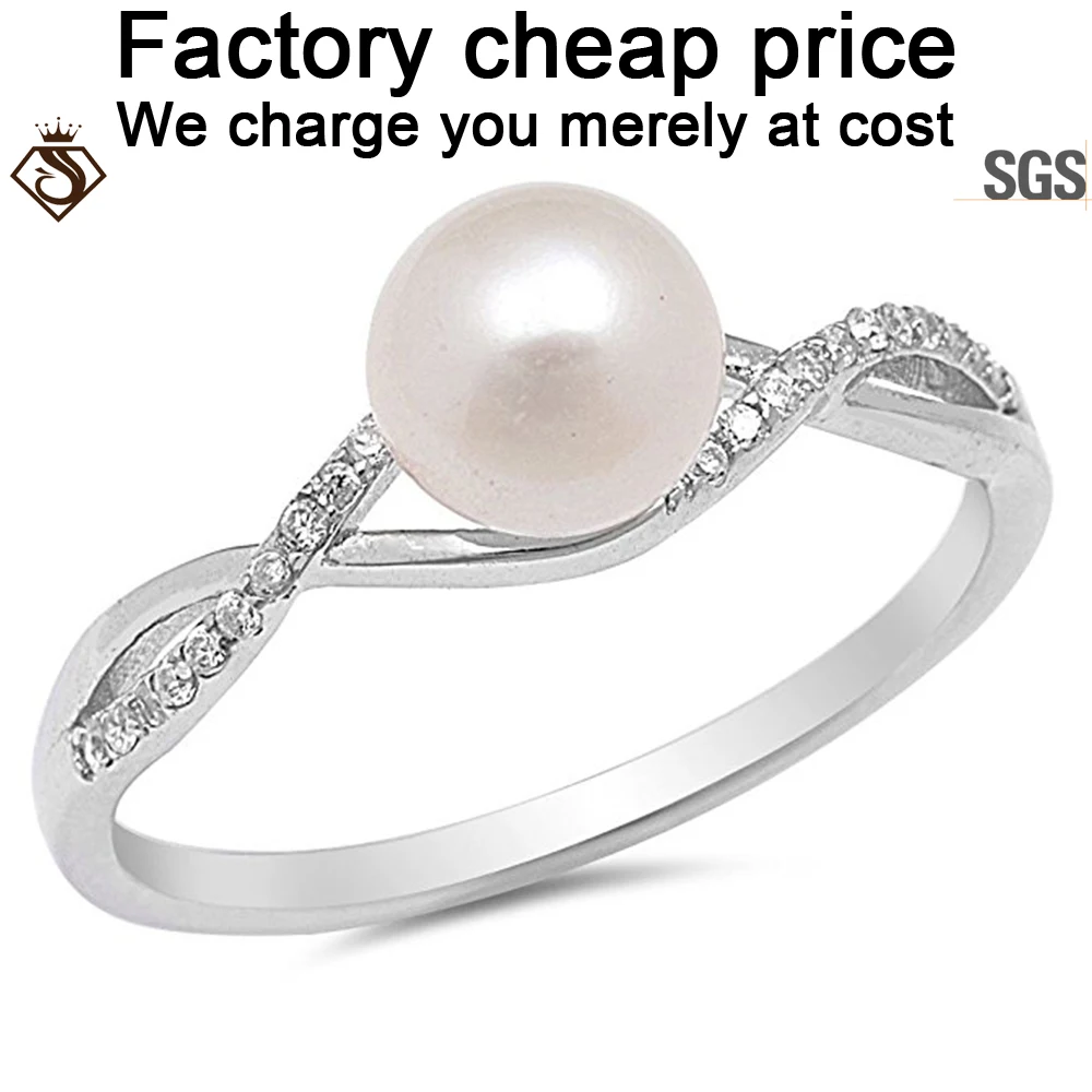 White Gold Plated Simple Design Fresh Water Pearl Ring Mountings Buy Pearl Ring Mountings Product On Alibaba Com