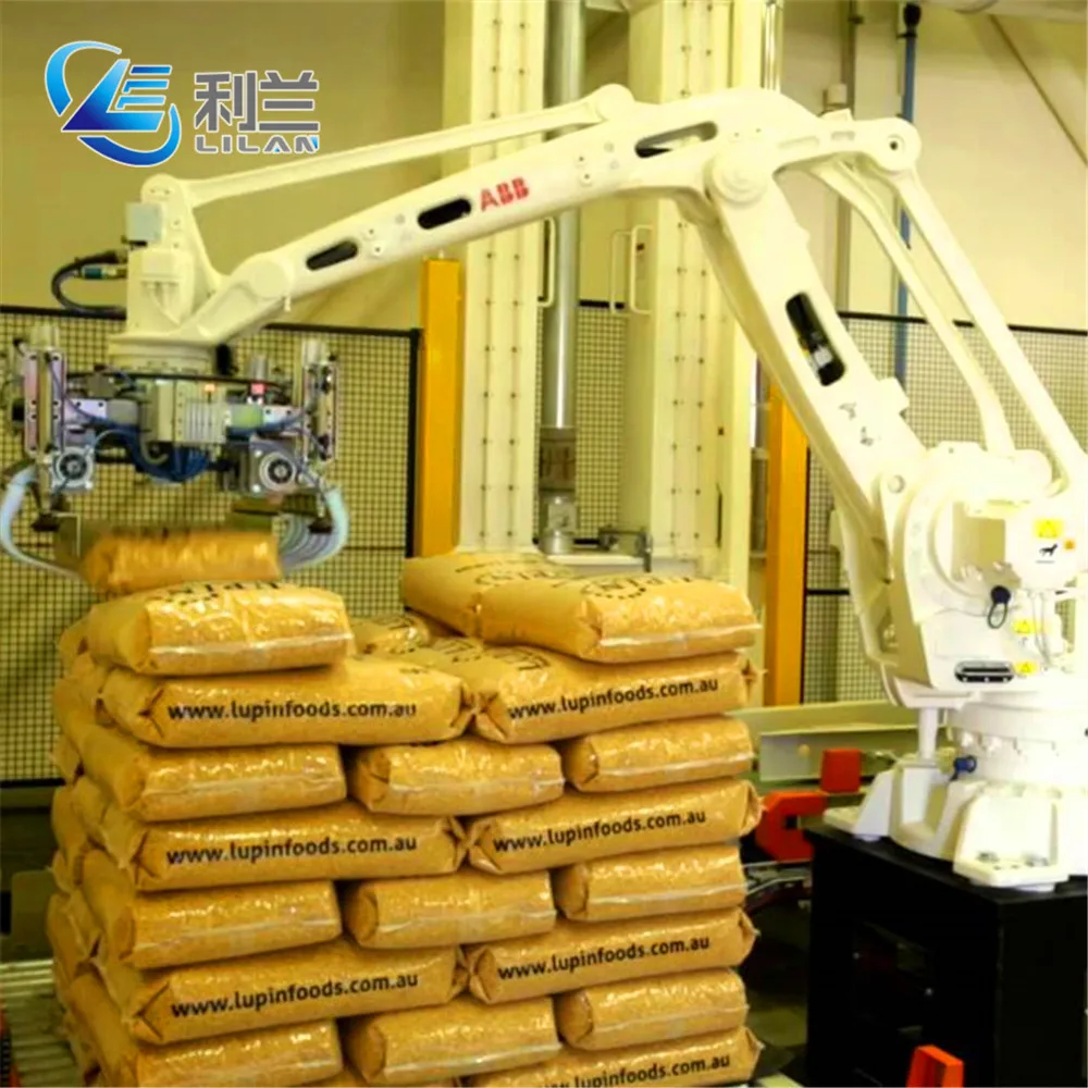 Full Automatic Robot Palletizer System for Cartons Bags Barrels Palletizing Machine