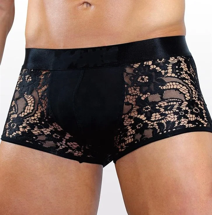 Encaje Floral Lenceria Con Encaje Para Hombres Ropa Interior Boxer