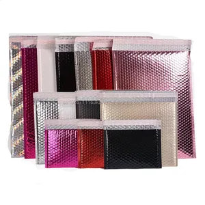 Low Moq Custom Print Padded Envelopes Custom Biodegradable Recycled Aluminum Foil Metallic Bubble Envelope Express Mailer Bag