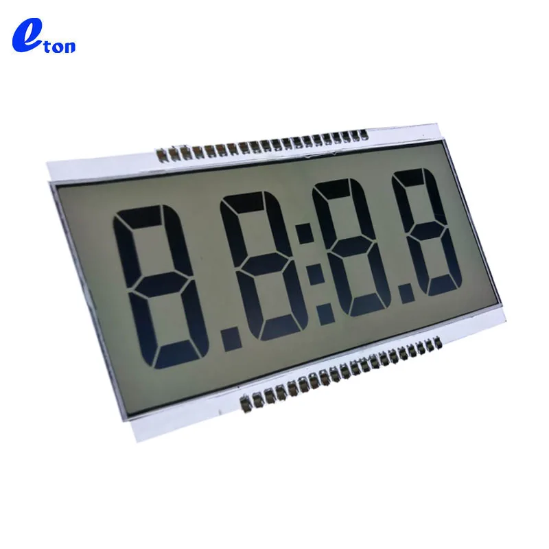 Small 7 Segment LCD Tiny LCD Screen Monochrome 4 Digit  TN Monochrome Reflective LCD Display