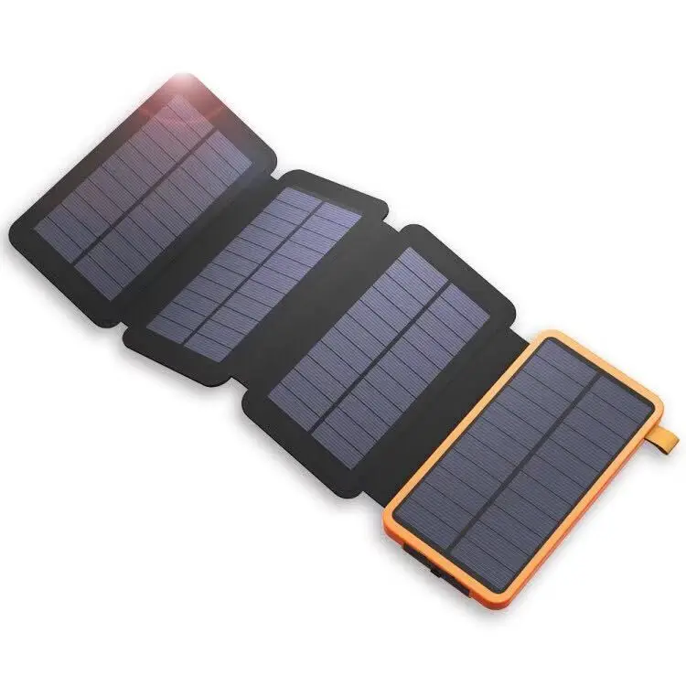 Outdoor Powerbank with 3 Fold Solar Panel 10000mah 20000mah 30000mah Phone Laptop Charger Waterproof Portable Solar Power Bank
