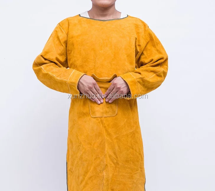 Кожаный сварочный костюм коричневого цвета для брюк и