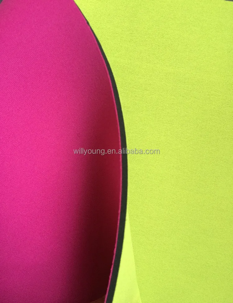 Different Color on the Sides Neoprene Fabric 2mm Black Composite Two Color Double Neoprene Fabric for Apparel Bags Gloves Lining