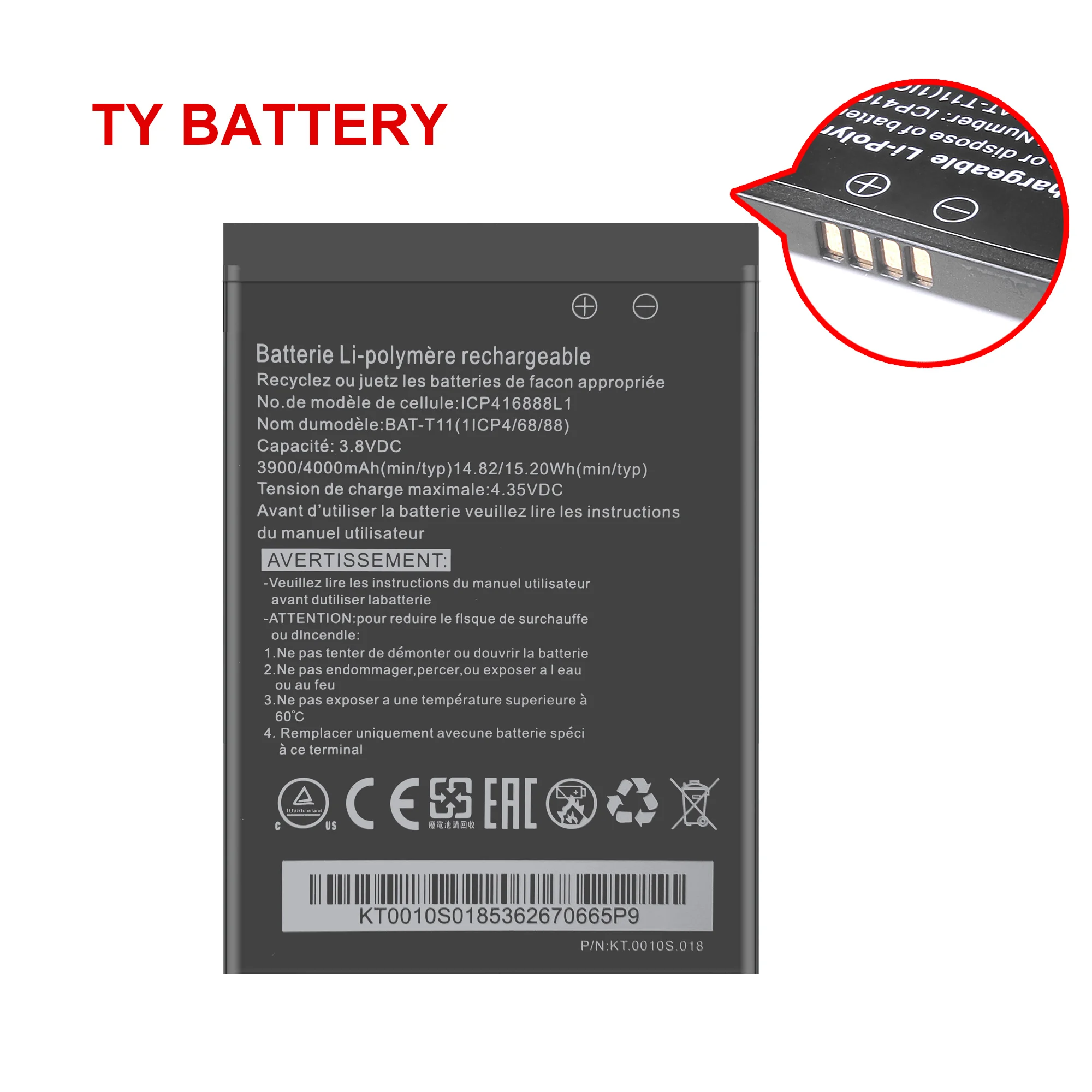 4000 мА/ч высокое качество ICP416888L1 BAT-T11 батарея для Acer Liquid T03 T04 Z630 Z630S батареи мобильного