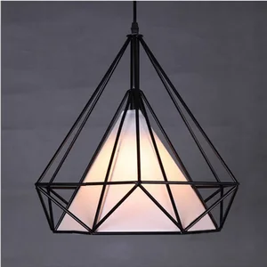 Industrial Lamp Black Cage Wire Rope Pendant Light Home/restaurant/kitchen/shop,home Office Iron Energy Saving Dia 39 * H:37 Cm