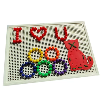 Creatieve Mozaïek Pegboard Educatief Speelgoed Puzzels Paddestoel Nagels Plaat Speelgoed Peg