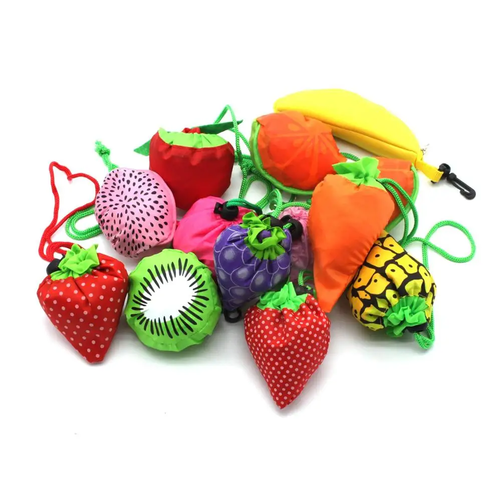 Reusable Strawberry Bag Fold up Strawberry Shopping Tote Bag Cute