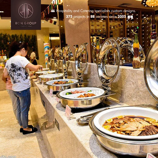 Оптовая продажа Высококачественная Буфетная плита из нержавеющей стали для отеля ресторана горячий горшок подогреватель еды стол набор электрических блюд