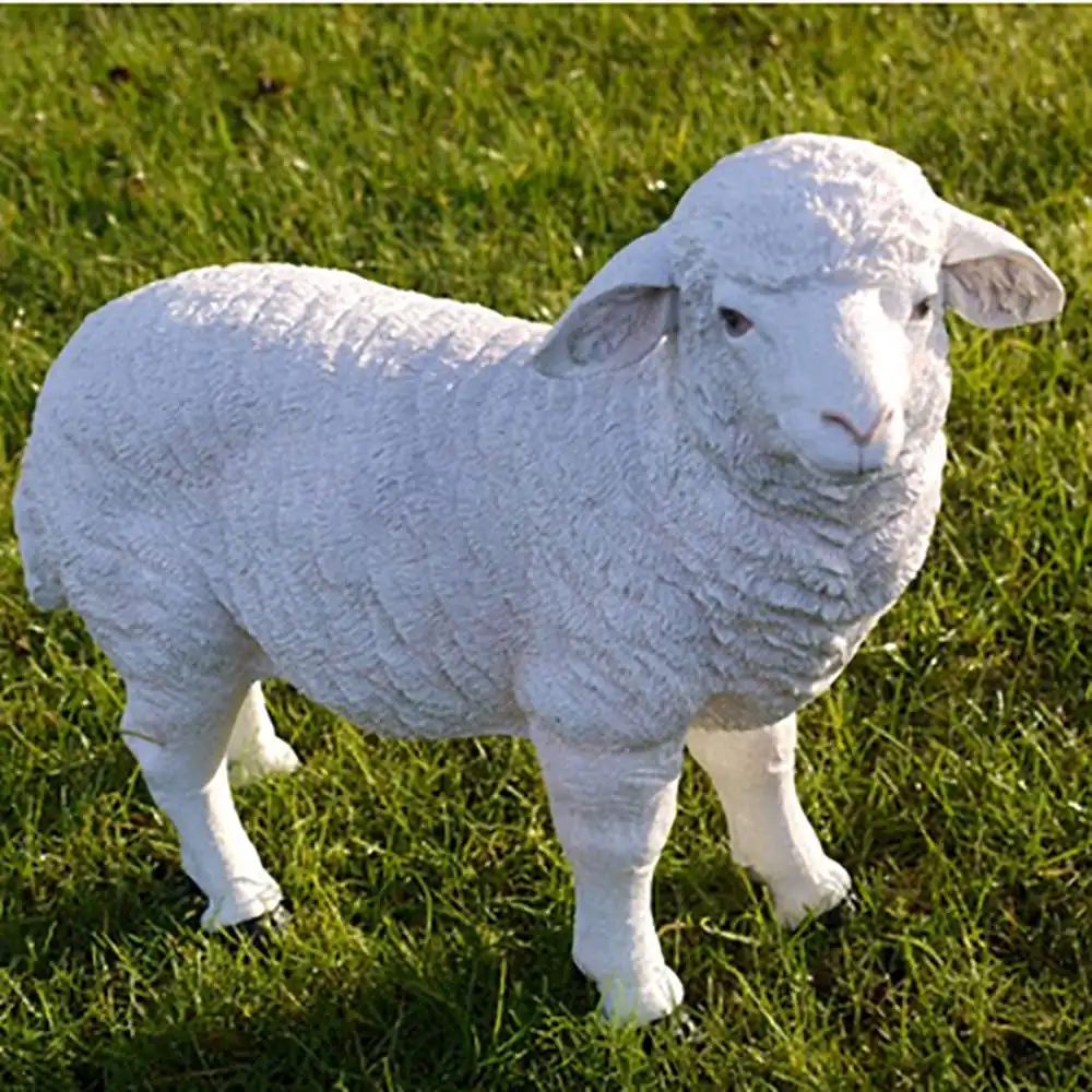 Factory Outlet Animal Sculpture Life Size Colorful Resin Sheep Statue for Garden