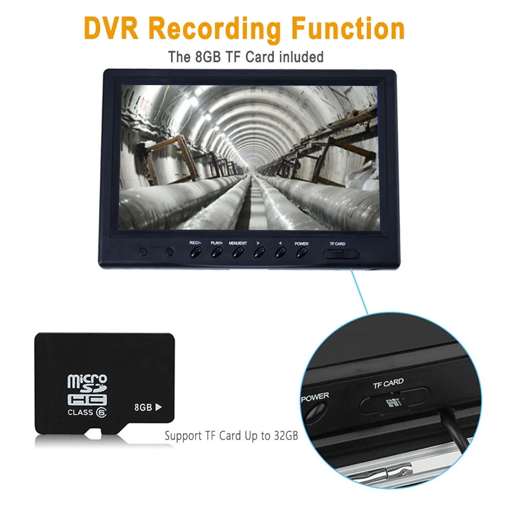 Mejor Inspección de Tubería de Alcantarillado 9 Pulgadas Monitor HD 1080p 23mm Cámara de Video para Tuberías con Grabación de Video 16GB OEM