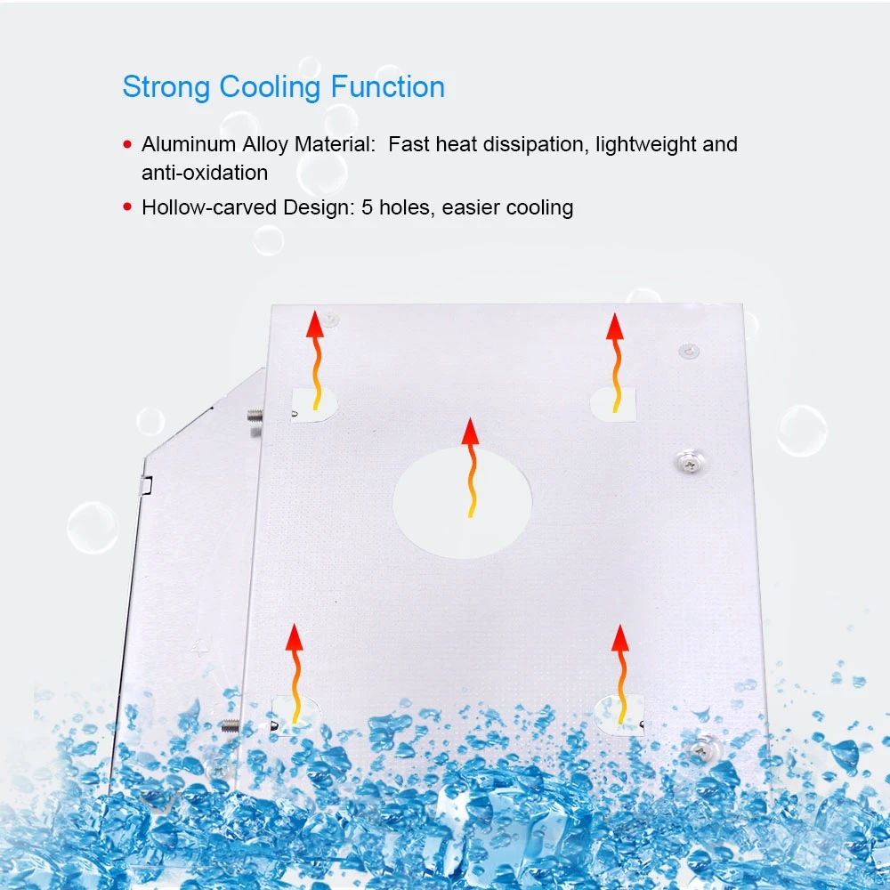 
Алюминиевый завод Новый Универсальный SATA 2nd HDD Caddy 12,7 мм 2,5 