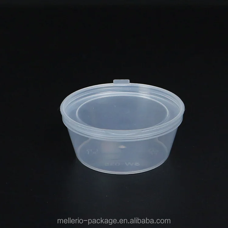 1 унция PP прозрачная чашка для соуса с откидной крышкой