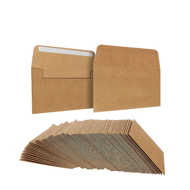 Индивидуальный размер и логотип, крафт-материал и Подарочный конверт, коричневый крафт-бумажный конверт