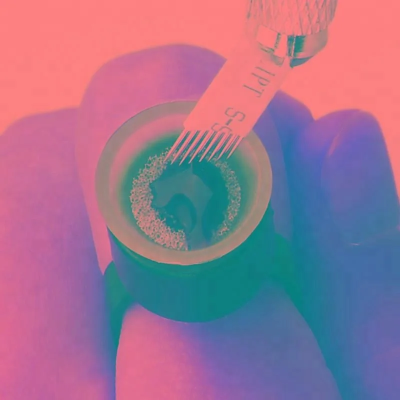 Чернила для татуировки кольцо с черной крышкой пигментом чашка губкой аксессуары татуировок поставка