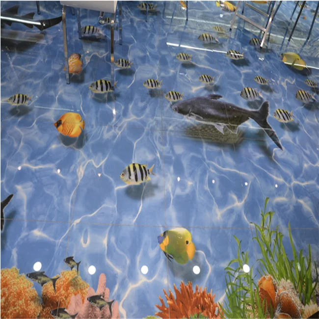 Bedroom Floor Tile Dolphin Patterns 3d Printing Ceramic Tiles