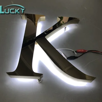 Made in china manufacture Mirror Polished Stainless Steel Metal Back light LED Channel Letter Sign
