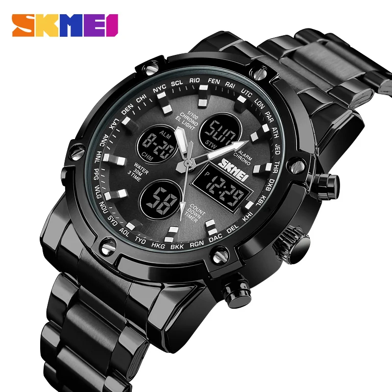 SKMEI 1389 Men Watches 3atm Waterproof Japan Movt Quartz Watch Stainless  Steel Watch Gift Sets Wholesale