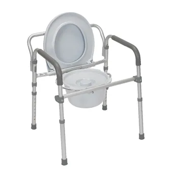 Hospital Toilet Chair Folding Bedside Commode Chair For Elderly Steel Commode Chair for Toilet BA386