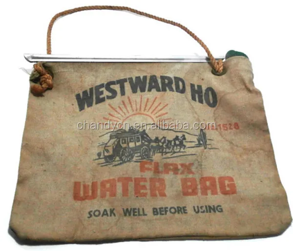 Original German army canvas water bag with carrying handles