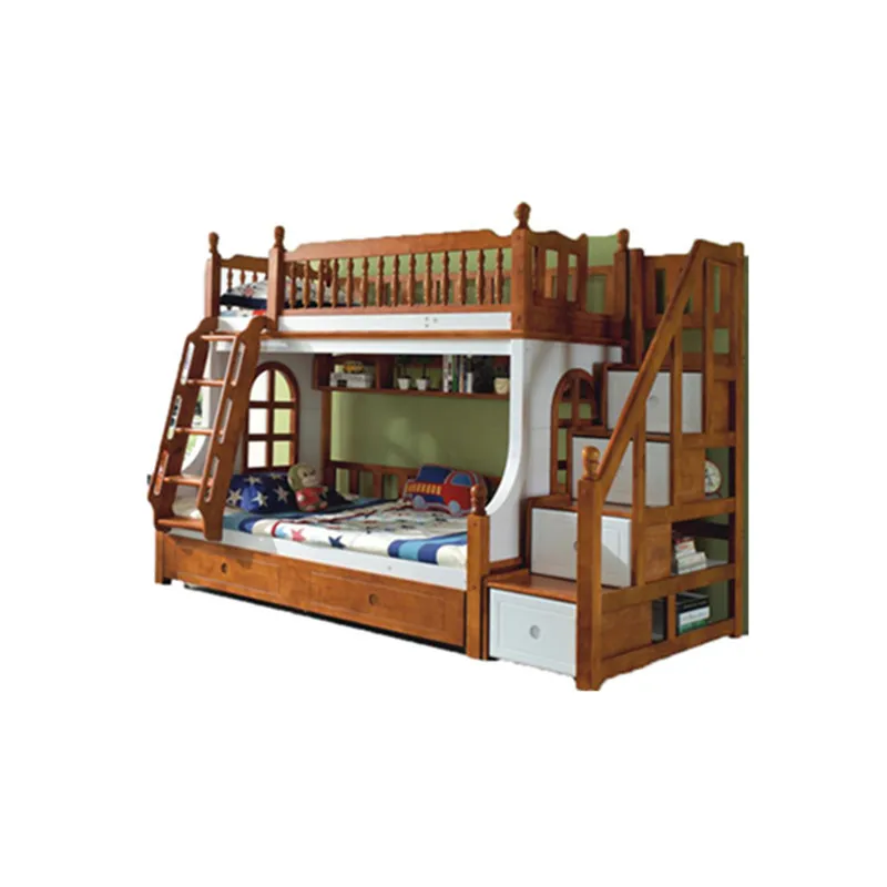 Children Solid Wood Bunk Bed With Slide For Bedroom Furniture Of 