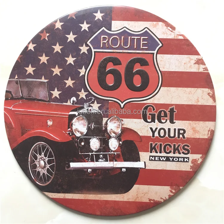 Home Decor Dia 30 Cm Round Beer Embossed Vintage Tin Sign Route 66 Wholesale With Custom Logo Buy Home Decor Route 66 Round Tin Sign Tin Sign Wholesale Product On Alibaba Com