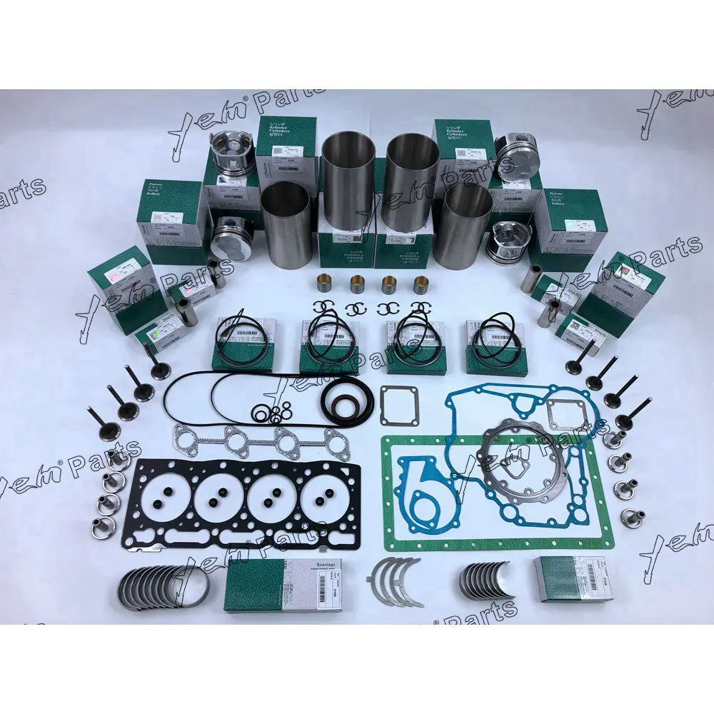 V1505 Engine Rebuild Kit With Gasket Kit Engine Valves Bearings Set for Kubota 3