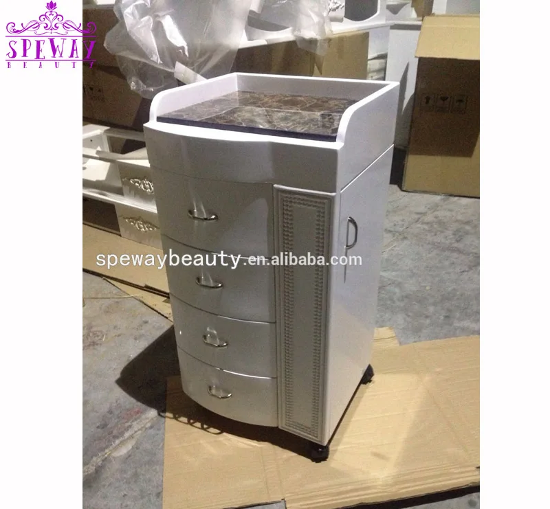 High Quality Customized Size Modern Beaty Salon Furniture Salon Hairdresser Storage Trolley Wooden Pedicure Facial Trolley