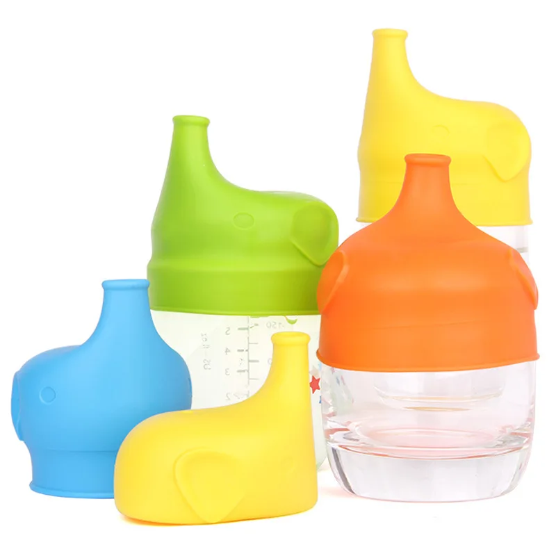 Spill Proof Red Lid Baby Toddler Elephant Silicone Sippy Cup Lid 