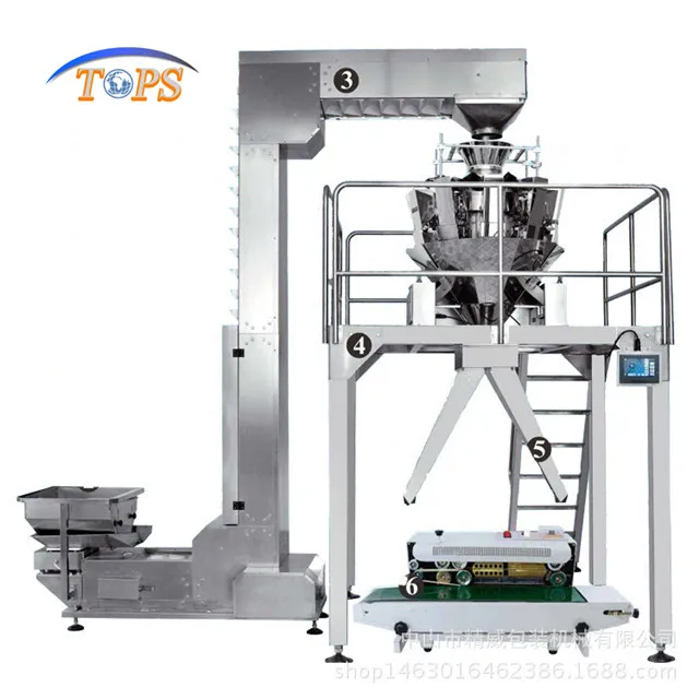 Автоматическая вертикальная упаковочная машина с многоголовочным весом