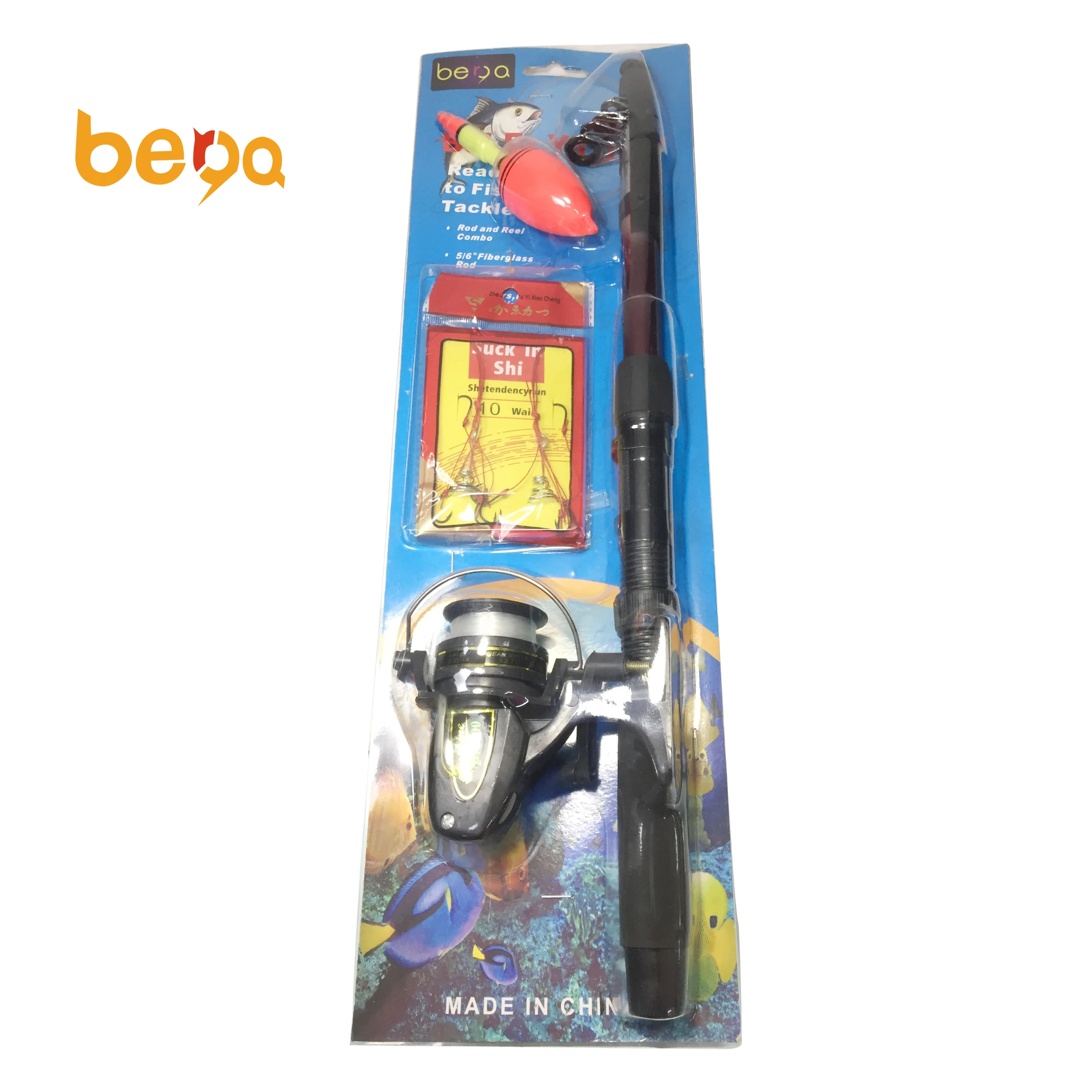 Cheap Spinning Telescopic Fishing Rod and Reel Combo Kit Set with Fishing Floats and Hooks Fishing Combo Blister Package