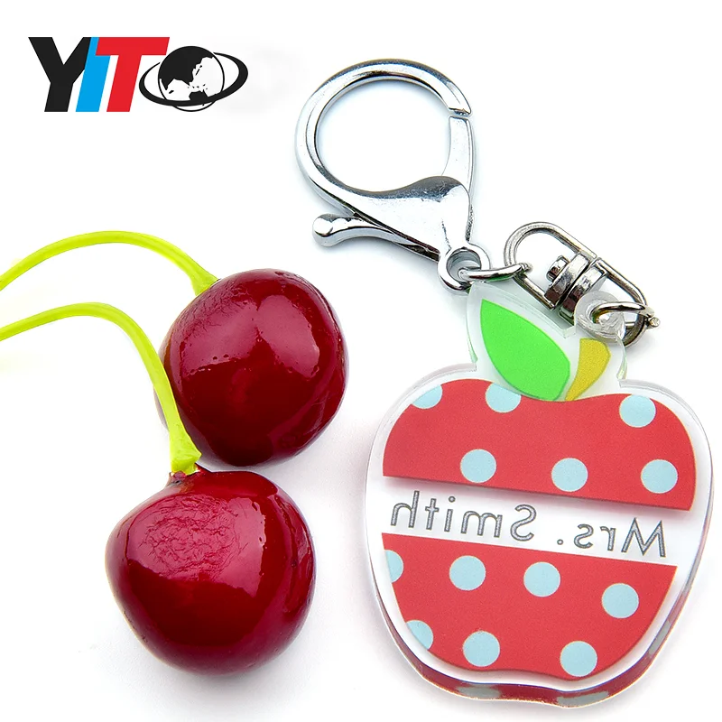 Изготовленный На Заказ Прозрачный Акриловый Брелок apple прозрачный Шарм для учителя и студента