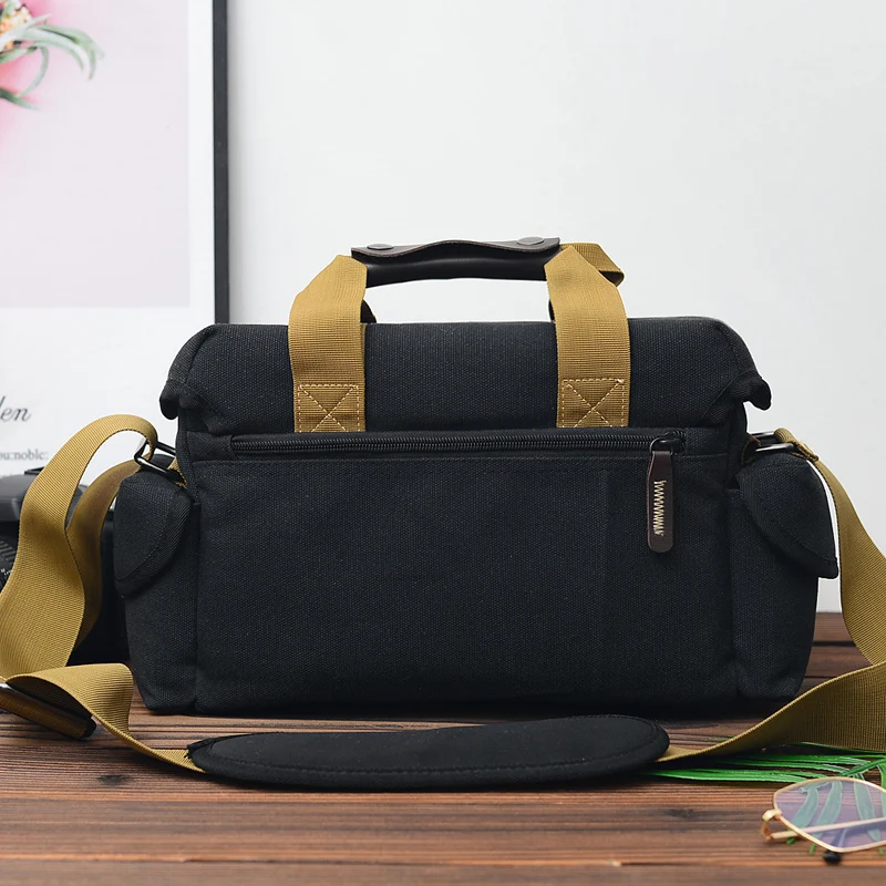 Professional Vintage Canvas Waterproof Digital DSLR Camera Bag for Photography Fashion Video Shooting Essential Accessory