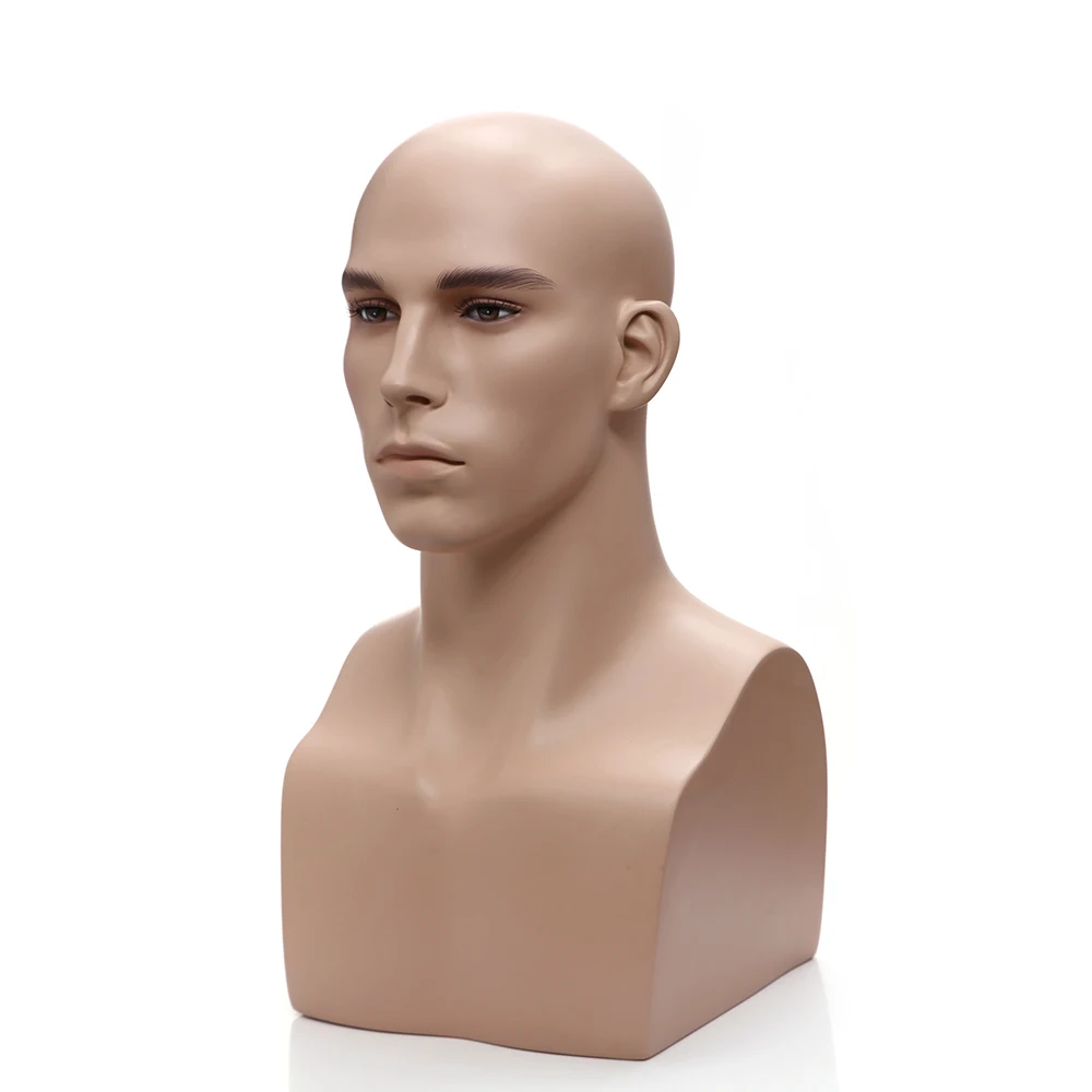 cheap realistic mannequin head male fiberglass