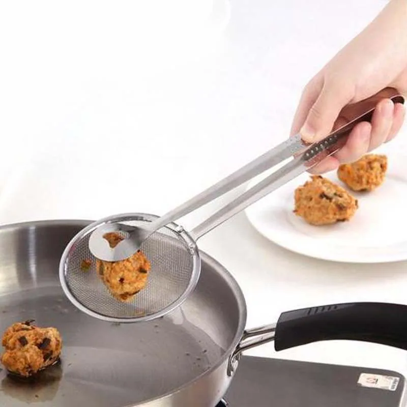 Multi-functional Filter Spoon With Clip Food Kitchen Oil-frying Bbq ...