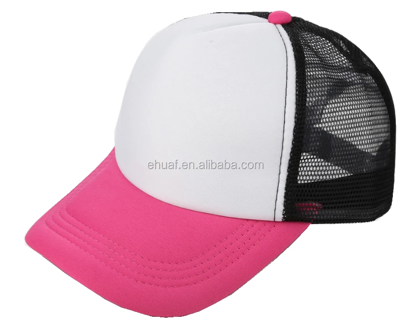 Blank 5 Panel Mesh Trucker Cap Curved Bill Cap Multi Color Soft Foam Hat Advertising Promotional Blank Cap Snapback Hat