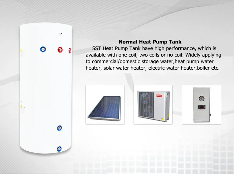 200l Hot Water Tank Heat Pump hot Water Tank With Two Coils+heat Pump