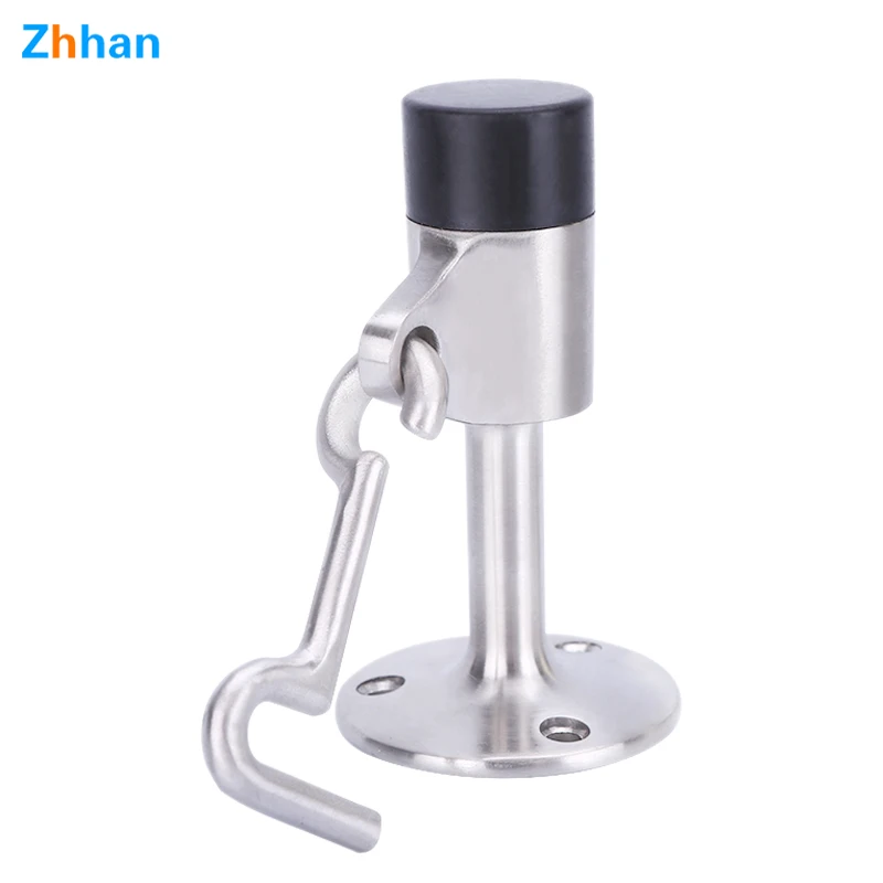 HDS217-2 KES SUS 304 Stainless Steel Contemporary Safety Door Stop Metal Door Holder Doorstop with Sound Dampening Rubber Bumper Heavy Duty Brushed Finish HDS217-2 KES SUS 304 Stainless Steel Contemporary Safety Door Stop Metal Door Holder Doorstop with Sound Dampening Rubber Bumper Heavy Duty Brushed Finish