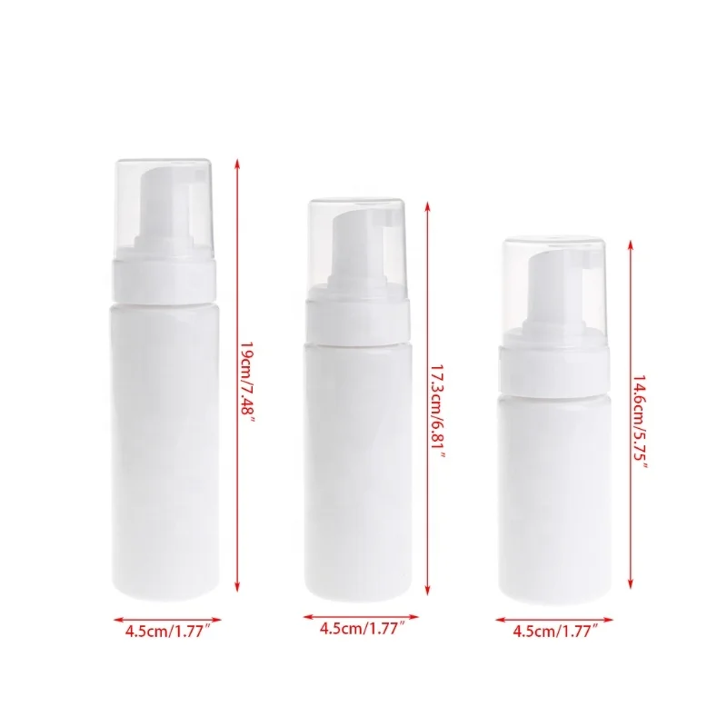 New empty cosmetic facial cleanser 30ml 50ml 100ml 150ml 200ml clear white amber black PET plastic mousse foam pump bottle