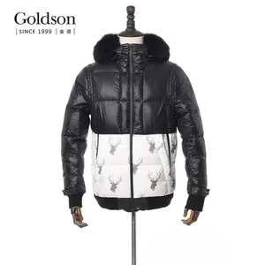 Russian Wholesale High Quality Men Outdoor Long Thick Hooded Raccoon Fur Winter Duck Down Jacket