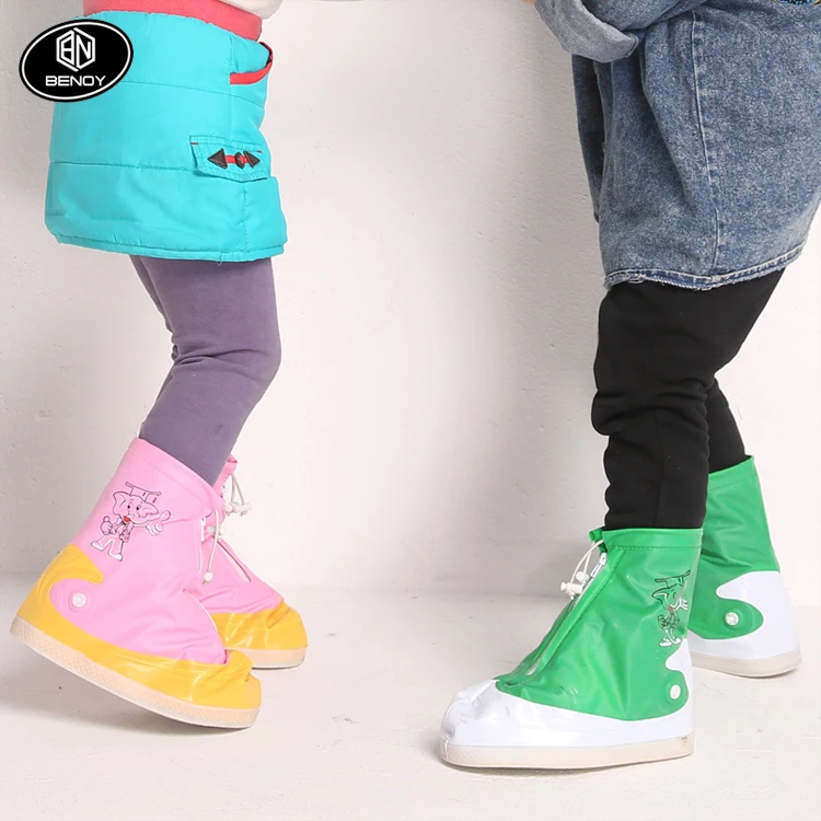 Детский мультяшный водонепроницаемый чехол для обуви из ПВХ езды на велосипеде и занятий открытом воздухе в дождливый