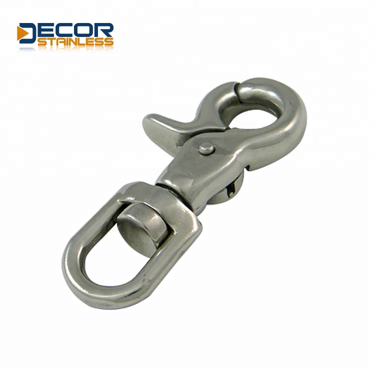 304 Stainless Steel Swivel Eye Clevis Lifting Chain Snap Hook 350KG Working Load Limit Fit For Project Hoisting Machinery