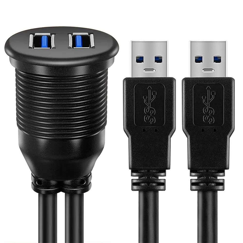 Водонепроницаемый Удлинительный кабель с двойным USB 3 0 для автомобиля грузовика лодки мотоцикла приборной