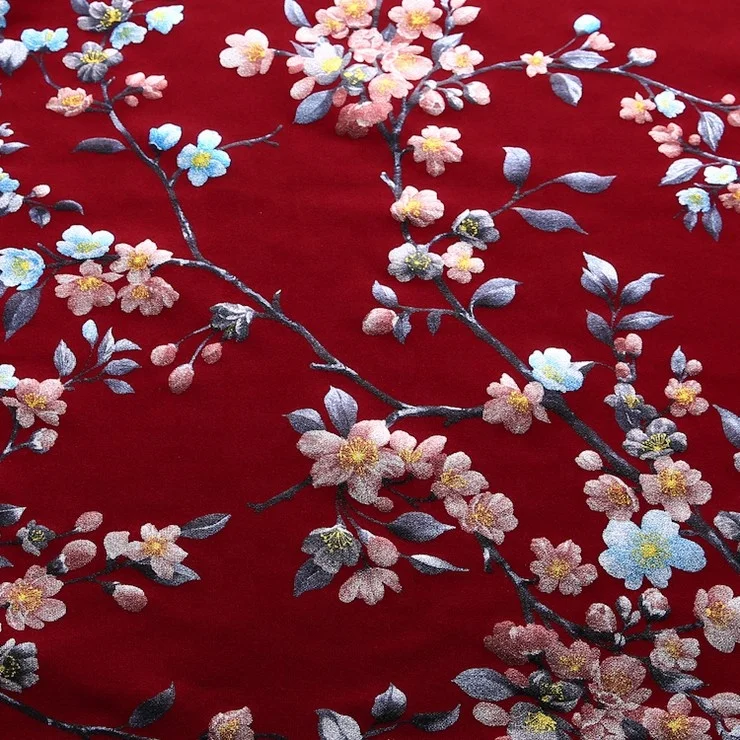 Customizable Recycle Polyester Interlock Asian Korea air scuba Floral Foil Print Fabric