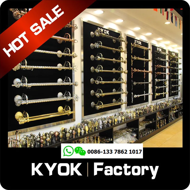 KYOK Decorative Pipe and Drape Curtain Accessories Iron Pipe 28mm Wood Color Curtain Rods in India