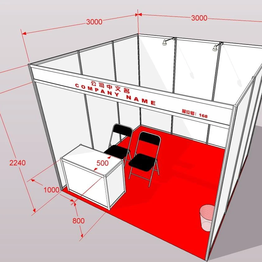 High Performance Aluminum Modular Exhibition Booth 3x3 Shell Scheme Exhibit Show Booths Exhibit Show Displays