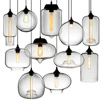 Decorative Colorful Glass Pendant Light E27 E26 Western Style Hanging Lamp Shade 110V 220V Lamps