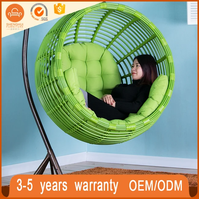 Nice Green Egg Swing Hanging Chair Half Round Rattan Hanging Basket For Outdoor Or Indoor Buy Egg Shaped Swing Chair Round Hanging Basket Rattan Swing Hanging Chair Product On Alibaba Com